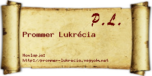 Prommer Lukrécia névjegykártya