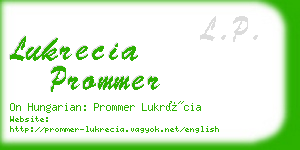 lukrecia prommer business card
